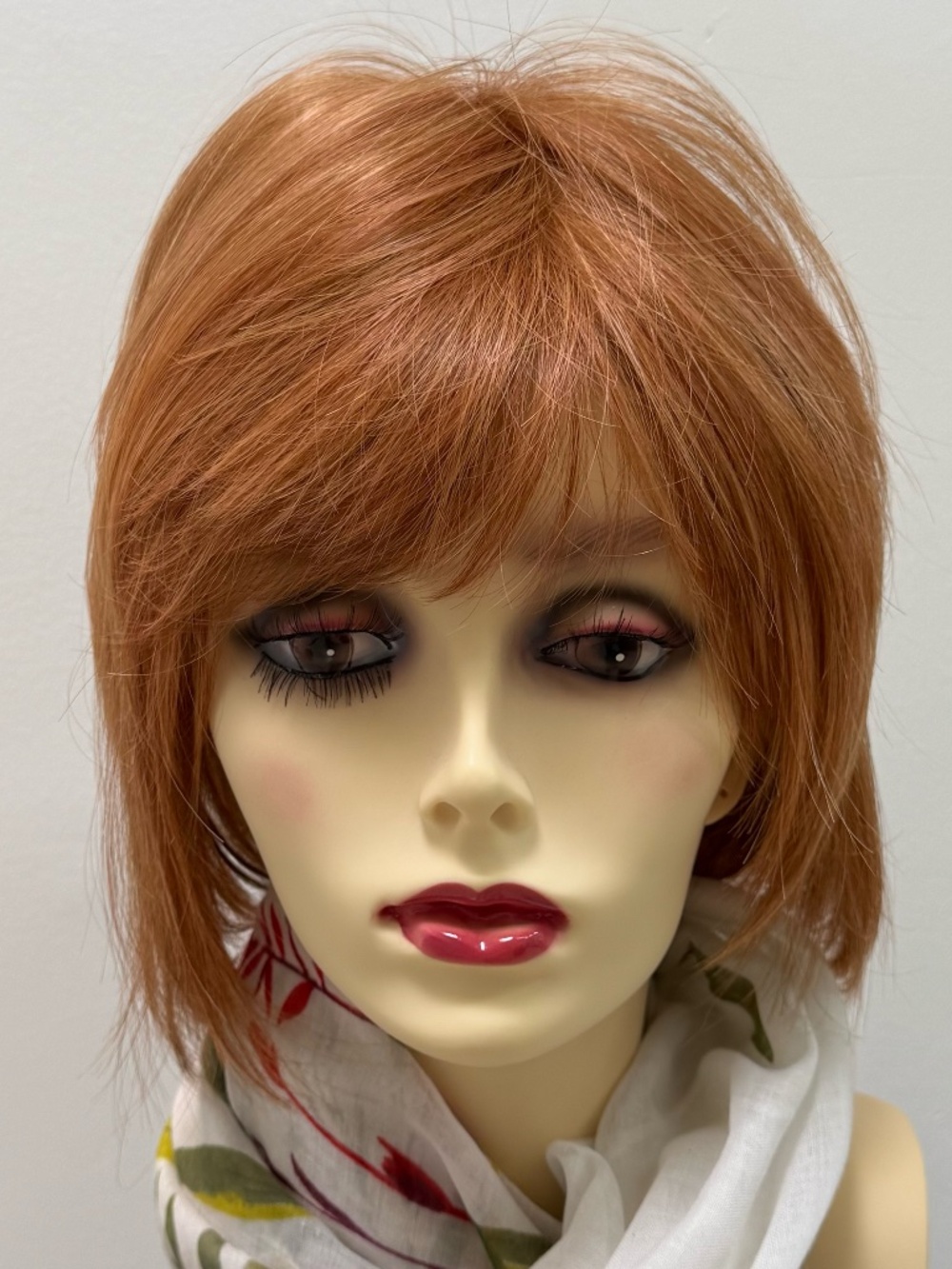 Red Bob Wig, Belle Tress, style Bristol in Sienna Spice, Lace Front, HD fiber
